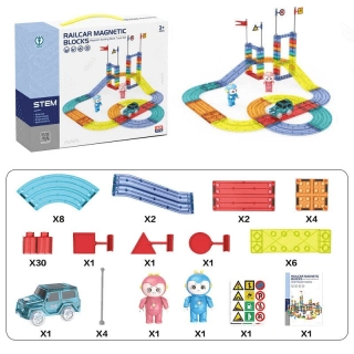 Детска магнитна писта Crimson с фигурка и количка 63 части | SONNE982 - 4