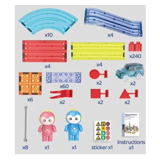 Голяма магнитна писта Gigabyte с нива и аксесоари 348 части | SONNE984 - 9
