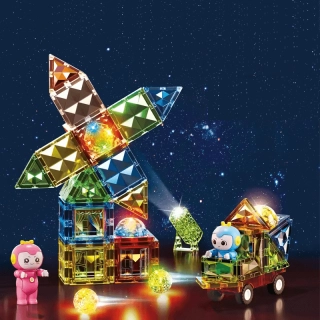 Детска светещ магнитен конструктор Tidy с фигурки и 57 части | SONNE985 - 1