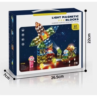 Детска светещ магнитен конструктор Tidy с фигурки и 57 части | SONNE985 - 2