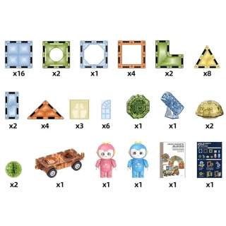 Детска светещ магнитен конструктор Tidy с фигурки и 57 части | SONNE985 - 3