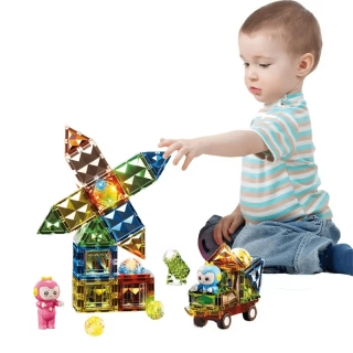 Детска светещ магнитен конструктор Tidy с фигурки и 57 части | SONNE985 - 4