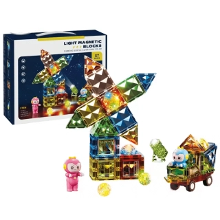 Детска светещ магнитен конструктор Tidy с фигурки и 57 части | SONNE985 - 5
