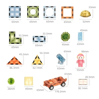 Детска светещ магнитен конструктор Tidy с фигурки и 57 части | SONNE985 - 7