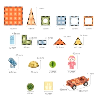 Светещ магнитен конструктор Zippo с количка 110 части | SONNE986 - 2