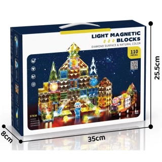 Светещ магнитен конструктор Zippo с количка 110 части | SONNE986 - 4