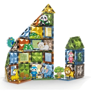 Детски магнитен конструктор ZOO park с фигурки и 82 части | SONNE987 - 1