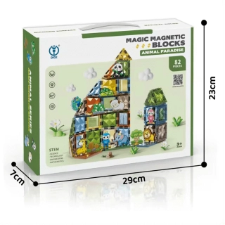 Детски магнитен конструктор ZOO park с фигурки и 82 части | SONNE987 - 3