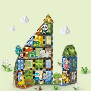 Детски магнитен конструктор ZOO park с фигурки и 82 части | SONNE987 - 4