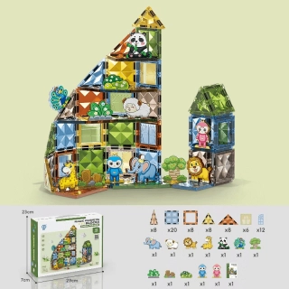 Детски магнитен конструктор ZOO park с фигурки и 82 части | SONNE987 - 5