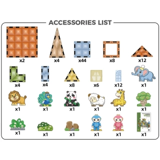 Голям магнитен конструктор Topo с животни  и 116 части | SONNE988 - 2