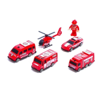 Детски голям пожарникарски влак Fire mix с колички 92 части | SONNE1034 - 2