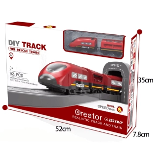 Детски голям пожарникарски влак Fire mix с колички 92 части | SONNE1034 - 5