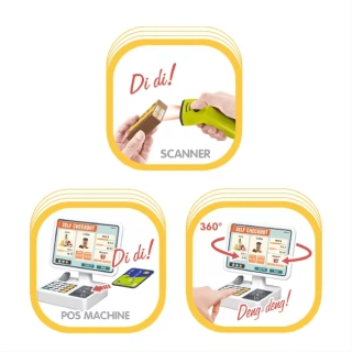 Детски супер комплект с количка за пазаруване и скенер | SONNE1068 - 2