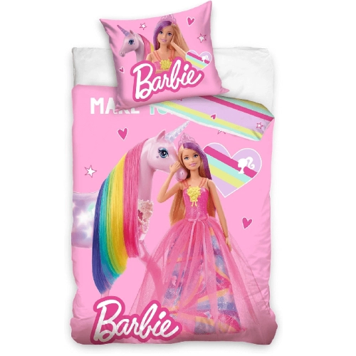 Спално бельо Barbie and Unicorn 140 x 200 cm / 65 x 65 cm | SONNE1096