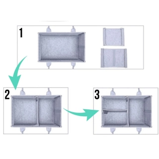 Бебешка сгъваема чанта за пелени от филц цвят сив-мента | SONNE1116 - 4
