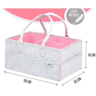 Детска сгъваема кошница за пелени в сиво-розов цвят | SONNE1119 - 2