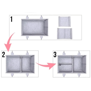 Детска сгъваема кошница за пелени в сиво-розов цвят | SONNE1119 - 5