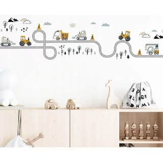 SIPO Стикери за стена за детска стая, Трактори на улицата | SONNE1120 - 1