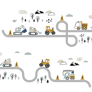 SIPO Стикери за стена за детска стая, Трактори на улицата | SONNE1120 - 2