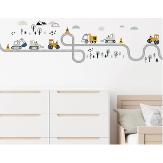 SIPO Стикери за стена за детска стая, Трактори на улицата | SONNE1120 - 5