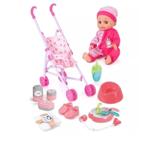 Детска кукла бебе с количка и аксесоари за кукли | SONNE1113