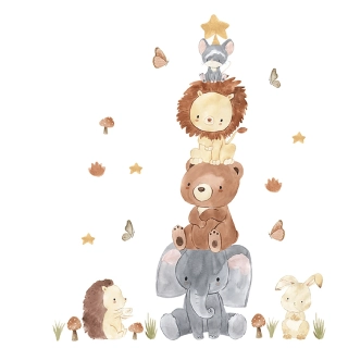 SIPO Стикери за стена за детска стая, пирамида с животни | SONNE1122 - 2