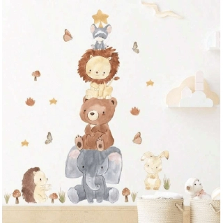 SIPO Стикери за стена за детска стая, пирамида с животни | SONNE1122 - 3