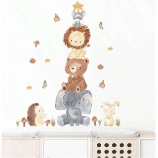SIPO Стикери за стена за детска стая, пирамида с животни | SONNE1122 - 4