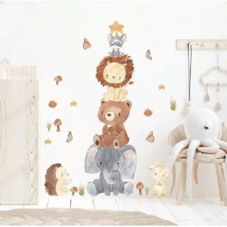 SIPO Стикери за стена за детска стая, пирамида с животни | SONNE1122 - 5