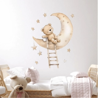 SIPO Стикери за стена за детска стая, Плюшено мече на стълба | SONNE1123 - 5