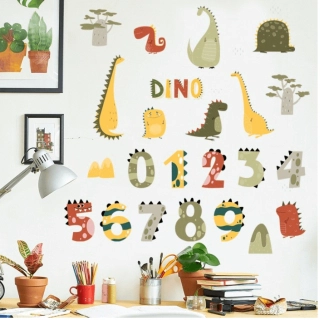 SIPO Стикери за стена за детска стая, Дино числа | SONNE1125 - 1