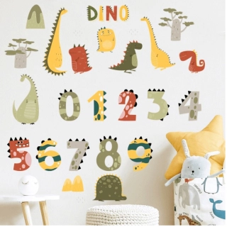 SIPO Стикери за стена за детска стая, Дино числа | SONNE1125 - 2