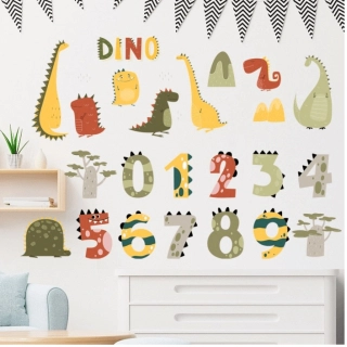 SIPO Стикери за стена за детска стая, Дино числа | SONNE1125 - 3