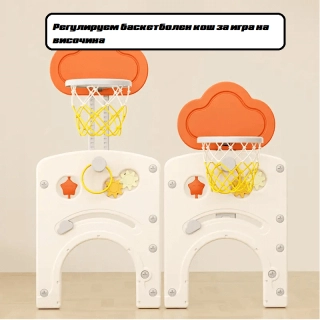 Забавна пързалка с маса, баскетбол и футбол Play Housе | SONNE1155 - 5