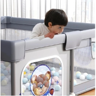 Бебешка мека ограда с цип Leo grey 150*200*65 | SONNE1161 - 6