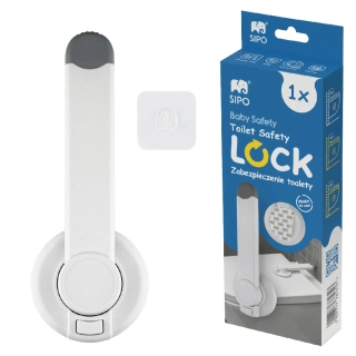 Предпазна ключалка за тоалетна седалка бял цвят | SONNE1180 - 1