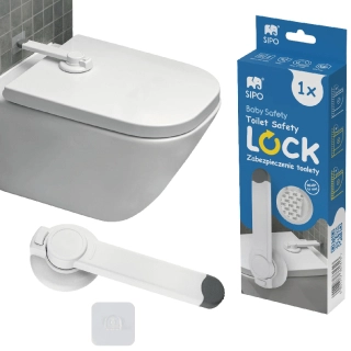 Предпазна ключалка за тоалетна седалка бял цвят | SONNE1180 - 2