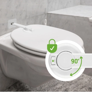 Предпазна ключалка за тоалетна седалка бял цвят | SONNE1180 - 11