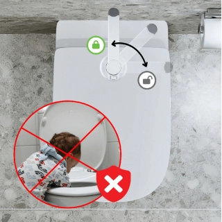 Предпазна ключалка за тоалетна седалка бял цвят | SONNE1180 - 12