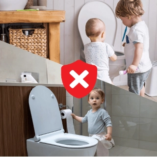 Предпазна ключалка за тоалетна седалка бял цвят | SONNE1180 - 13