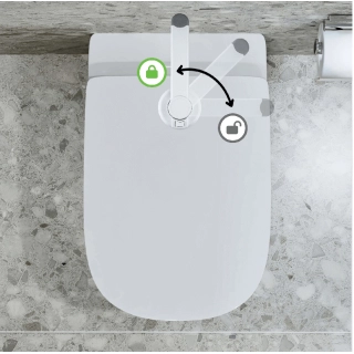 Предпазна ключалка за тоалетна седалка бял цвят | SONNE1180 - 9