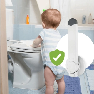 Предпазна ключалка за тоалетна седалка бял цвят | SONNE1180 - 10