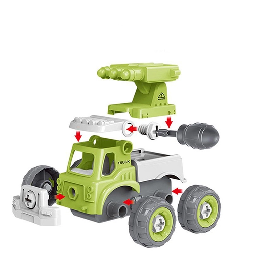 Детска играчка Мily, военен камион с колички, зелен | sonne515 - 3