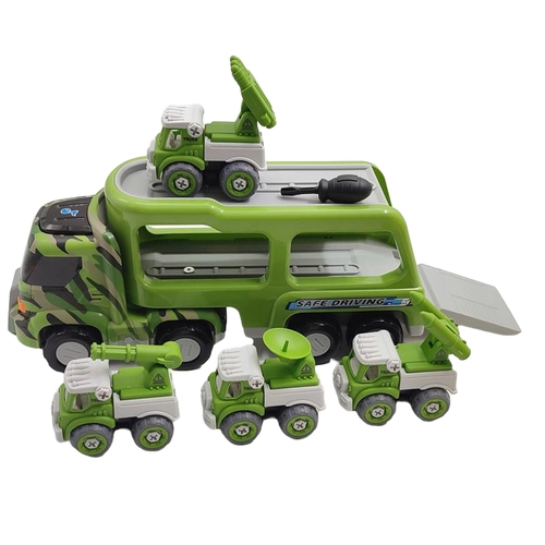 Детска играчка Мily, военен камион с колички, зелен | sonne515 - 5