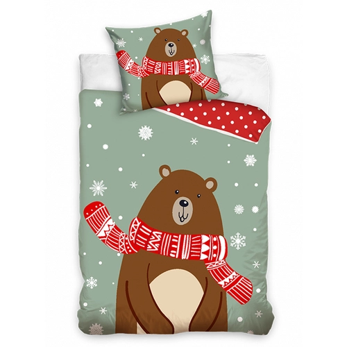 Коледен спален комплект Brown Bear двулицев - 2 части | NL221073b