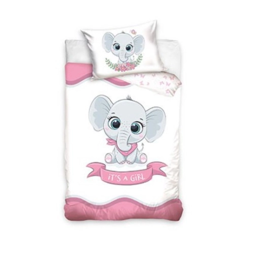 Бебешки спален комплект Little Elephant Pink - 2 части | BABY226006 - BABY