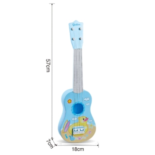 Детска китара в син цвят със силиконови струни и пате | SONNE1284 - 2