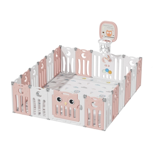 Бебешка ограда за безопасна игра Owl розов цвят | Sonne269