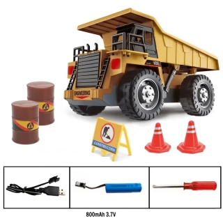 Детски радиоуправляем строителен самосвал с барели и конуси | SONNE1299 - 5